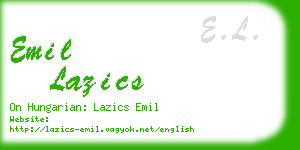 emil lazics business card